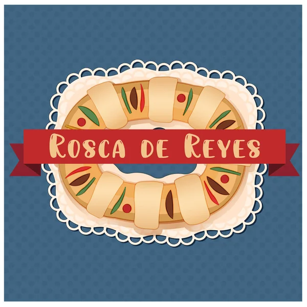 Vecteur Rosca Reyes Traditionnel Mexique — Image vectorielle