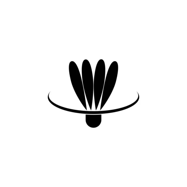 Shuttlecock Badminton Logotipo Vektor Ilustração Design — Vetor de Stock