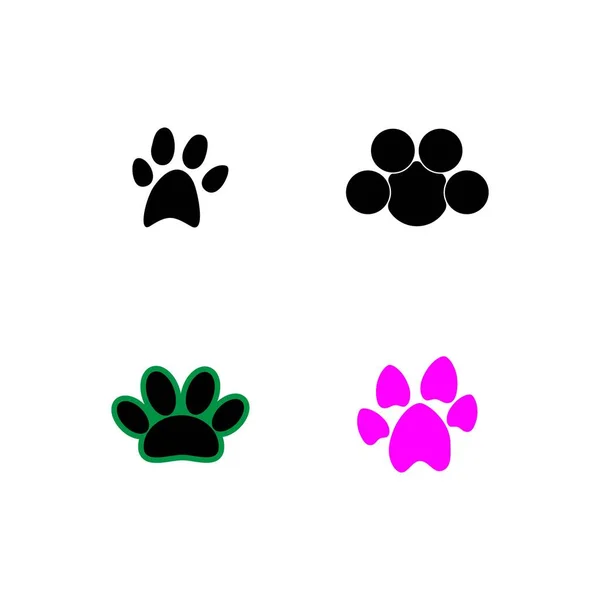 Hondenvoetafdruk Logo Vektor Template — Stockvector