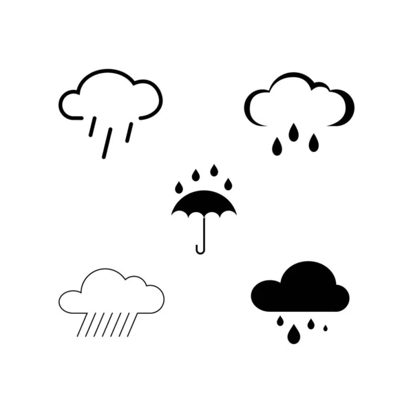 Icono Lluvia Vektor Diseño Ilustración — Archivo Imágenes Vectoriales