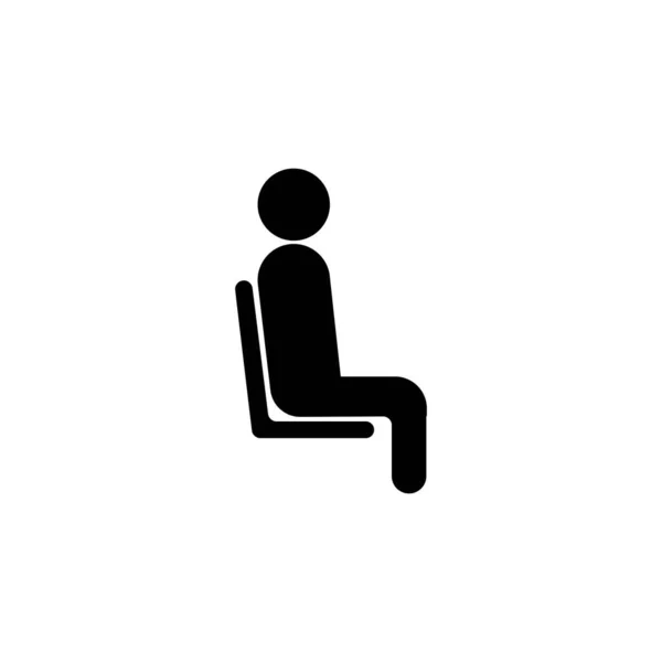 Pessoa Sentado Ícone Ilustração Design — Vetor de Stock