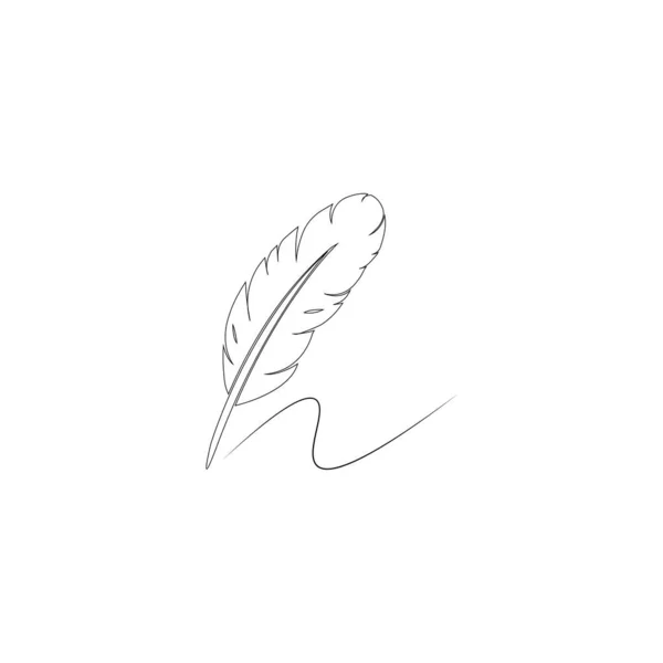 Escrevendo Quill Feather Pen Vector Negócios Ciência — Vetor de Stock