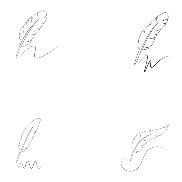 Quill Feather Pen Vector 썼습니다 — 스톡 벡터