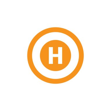 helikopter pad simgesi vektör illüstrasyonu