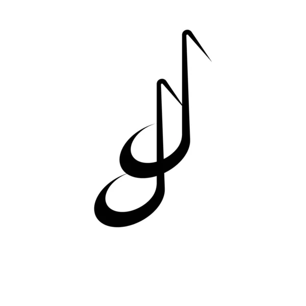 Muzieknoot Logo Illustratie Ontwerp — Stockvector