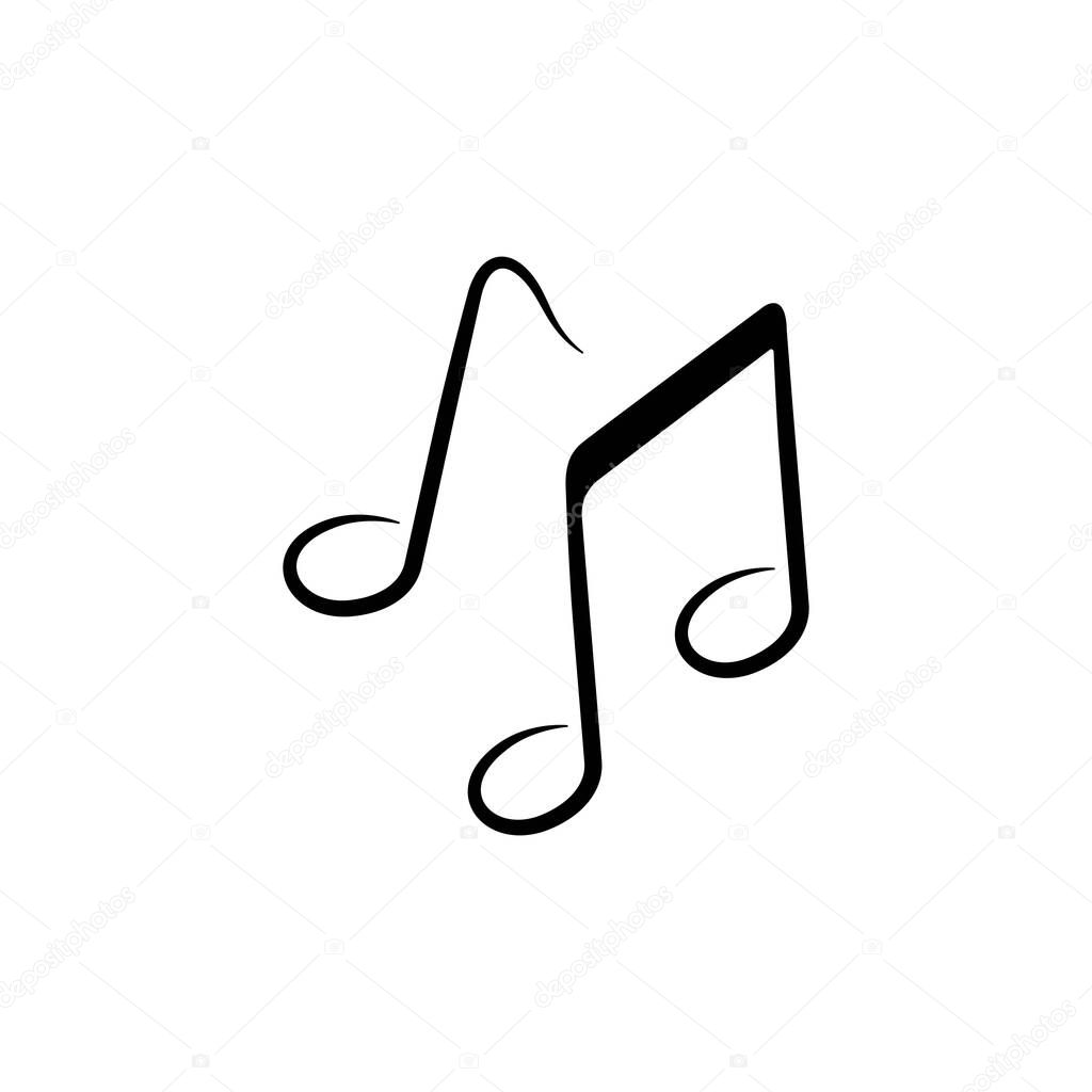 music note logo illustration design