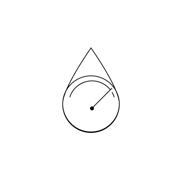 Diseño Simple Ilustración Del Logotipo Del Hidrómetro — Vector de stock