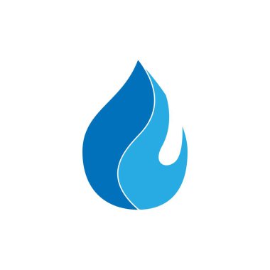 blue fire flame logo illustration design