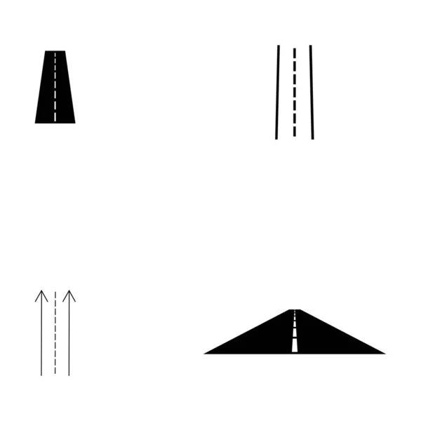 Ícone Estrada Com Linha Pontilhada Ilustração Design — Vetor de Stock