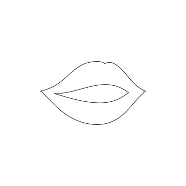 dudak simgesi veya logo izole edilmiş işaret sembolü vektör illüstrasyonu, yüksek kaliteli siyah biçim vektör simgeleri