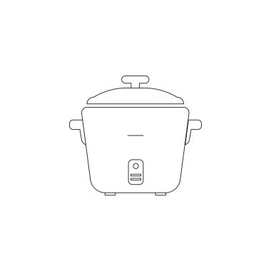 Pirinç pişirici, linline sanat vektörü, düz simge tasarımı, illüstrasyon vektörü