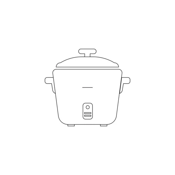 Rice Cooker Lline Art Vector Flat Icon Design Illustration Vector — 스톡 벡터