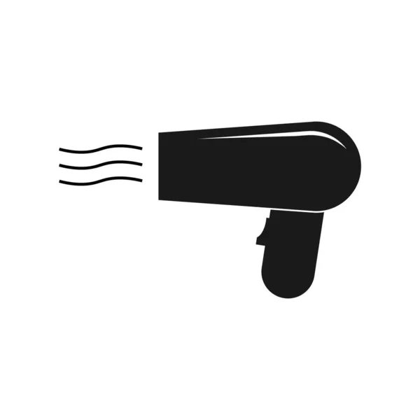 Sèche Cheveux Noir Icône Isolé Sur Fond Blanc Sèche Cheveux — Image vectorielle