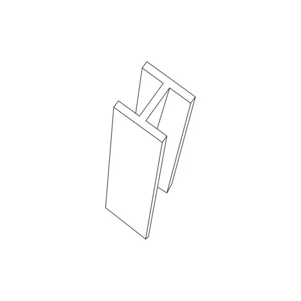 Icône Vectorielle Produit Acier Forme Profil Long Cet Alliage Fer — Image vectorielle