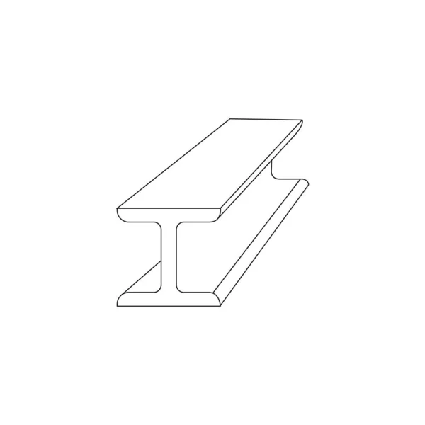 钢铁产品矢量图标 我轮廓的形状和长度 这种铁合金由碳和高抗拉强度组成 作为梁 梁或结构在工程和建筑业中的应用 — 图库矢量图片