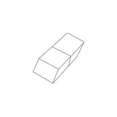 Temiz zeminde izole edilmiş Silgi Simgesi Sembolü. Moda Biçimli Vektör Kauçuk Elemanı.