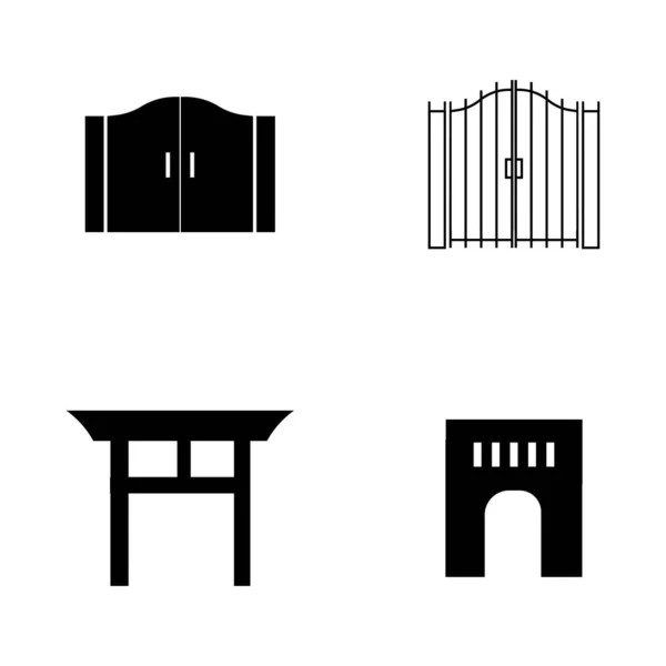 Design Semplice Icona Del Cancello Illustrazione — Vettoriale Stock