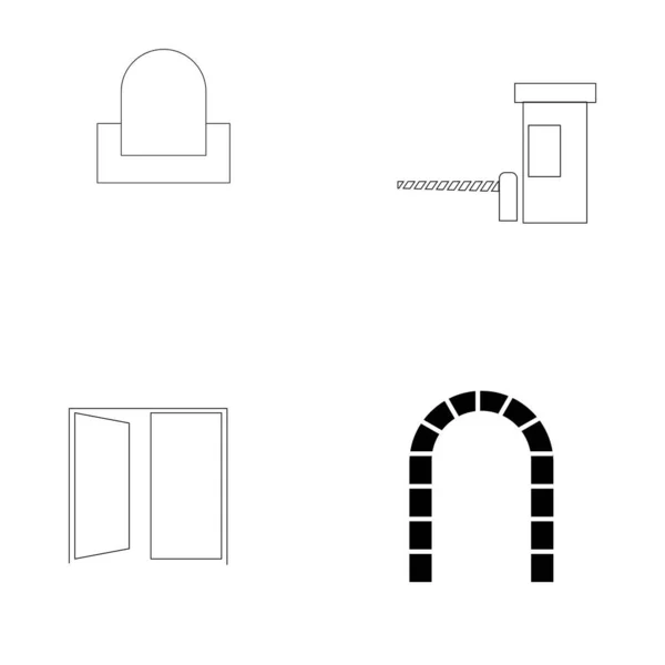 Simple Gate Icon Illustration Design — Stock Vector