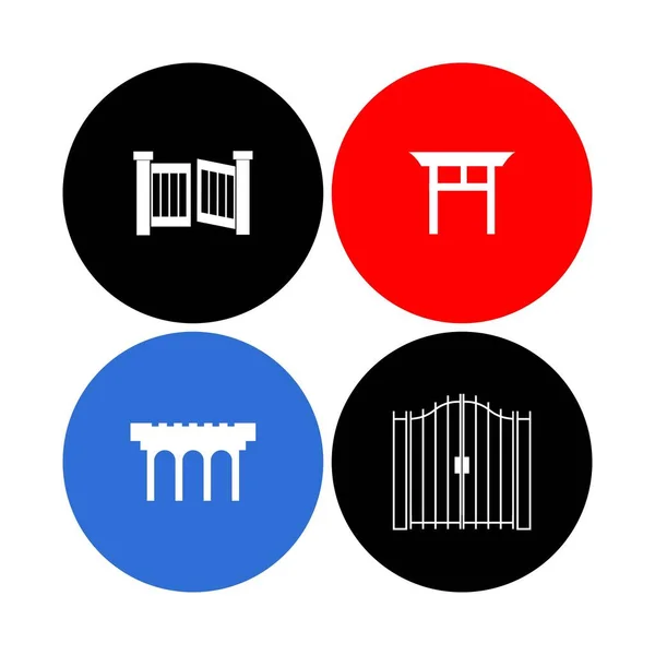 Disegno Semplice Illustrazione Logo Cancello — Vettoriale Stock