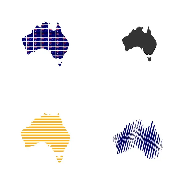 Ausztrál Térkép Logó Illusztráció Tervezés — Stock Vector