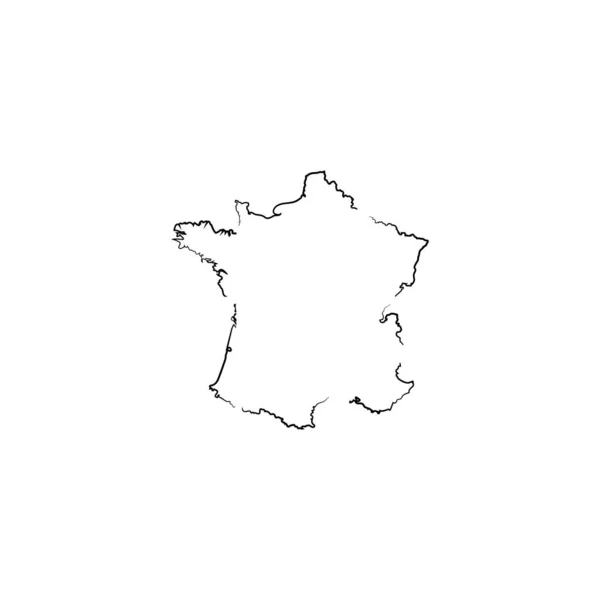 Diseño Ilustración Del Logotipo Del Mapa Francia — Vector de stock