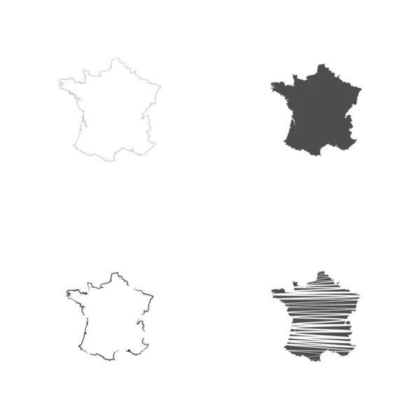 フランス地図ロゴイラストデザイン — ストックベクタ