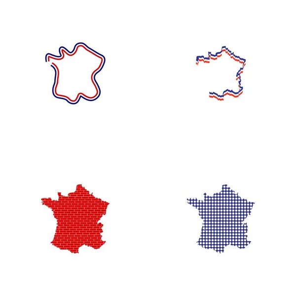 フランス地図ロゴイラストデザイン — ストックベクタ