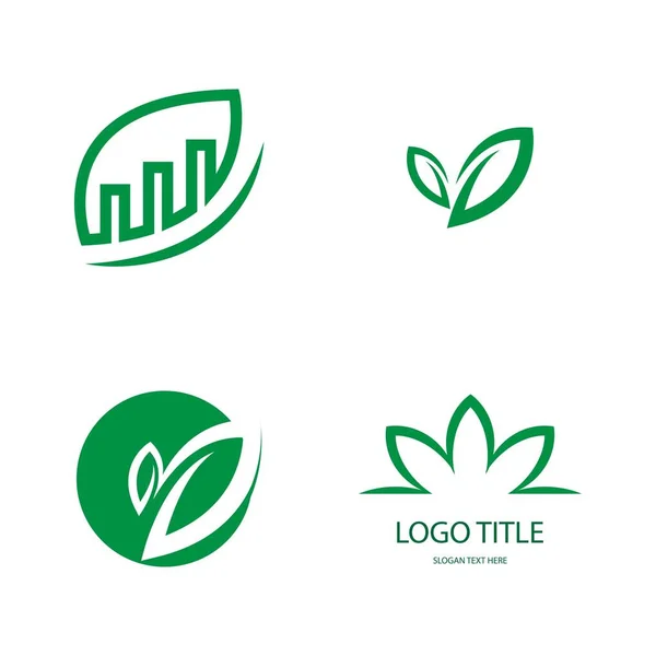 Modelo Conceito Logotipo Natureza Folha — Vetor de Stock