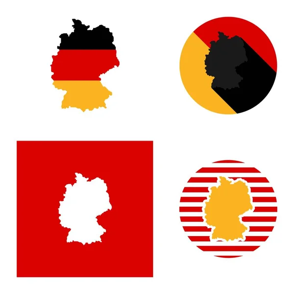 German Map Logo Illustration Design — 스톡 벡터