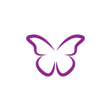Moda kelebek logo tasarım vektör şablonu