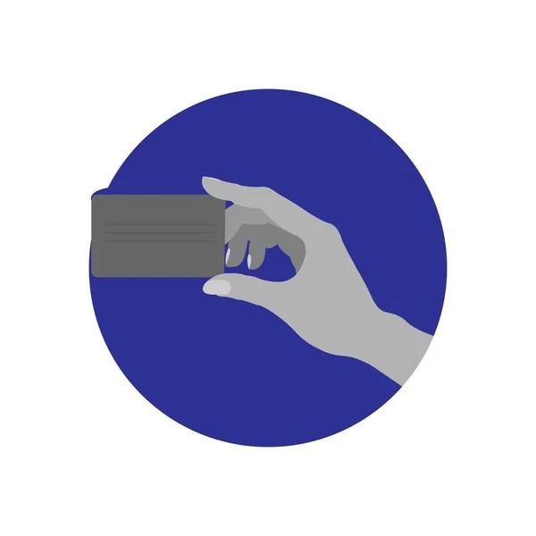 Logotipo Mão Segurando Cartão Ilustração Design —  Vetores de Stock