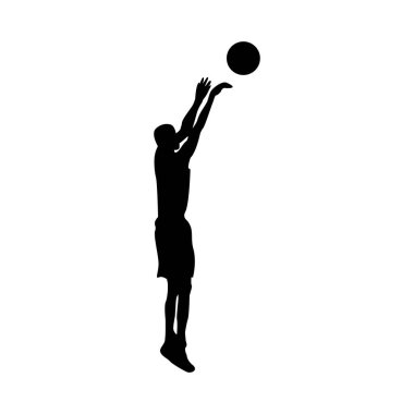 basketball shooting logo vector illustration design