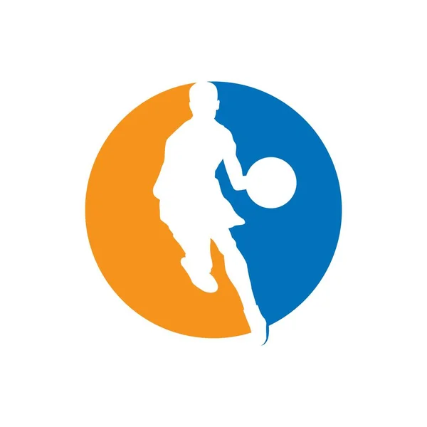 Basketball Dribbling Logo Vector Illustration Design — Vettoriale Stock
