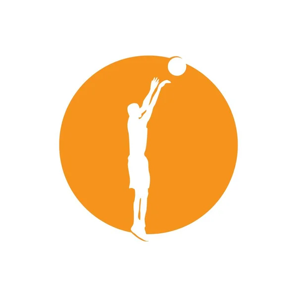 Баскетбольний Логотип Векторний Дизайн Ілюстрації — стоковий вектор