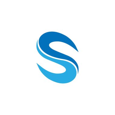 S harfi logo simge vektör şablonu