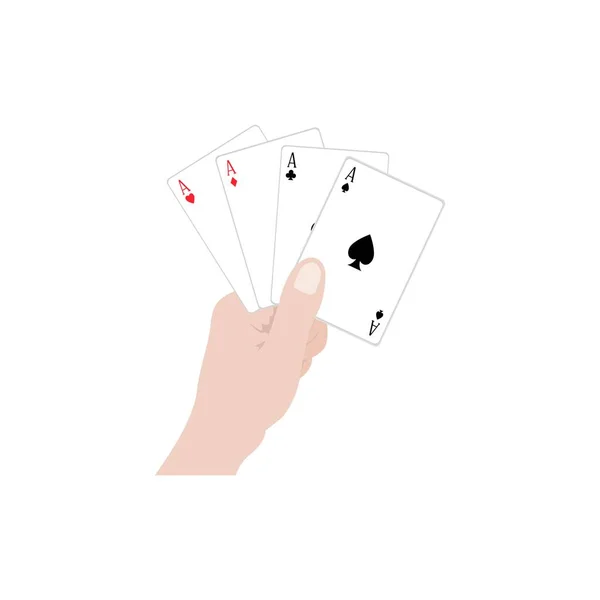 Logo Hand Holding Ace Card Vector Template — ストックベクタ