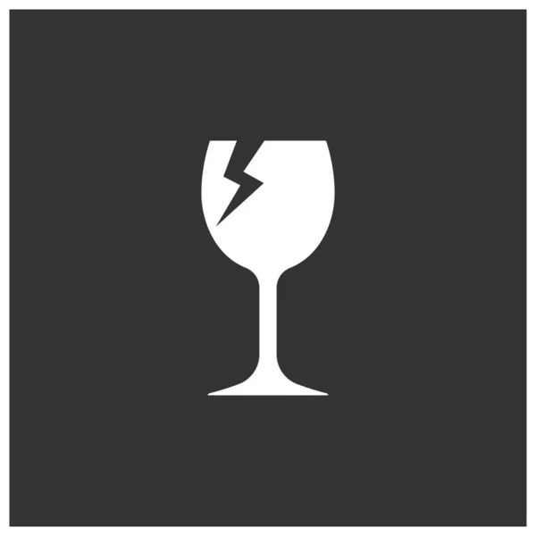 Broken Drinking Glass Icon Vector Template — Stockvector