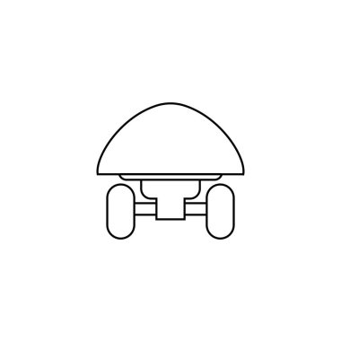 Beyaz arkaplanda kaykay simgesi 