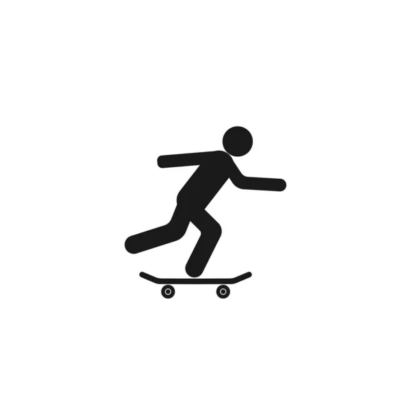 Skateboard Icon White Background — Vetor de Stock