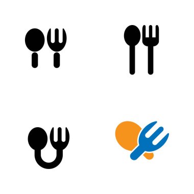 spoon and fork logo icon vektor template