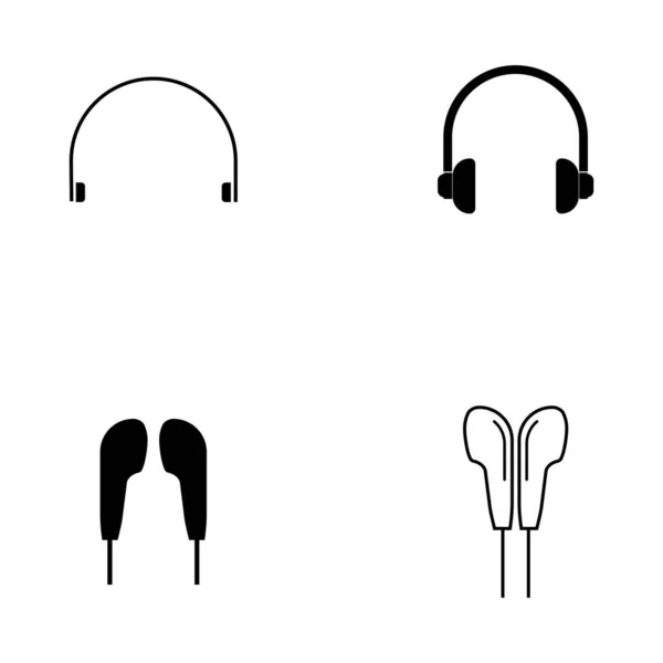 Headset Logo Icon Vector Template — Archivo Imágenes Vectoriales