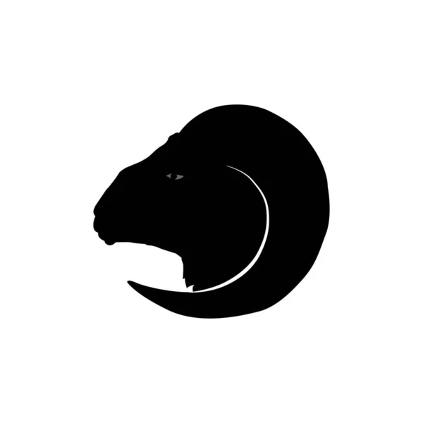 Horned Goat Head Logo Vector Template — Archivo Imágenes Vectoriales