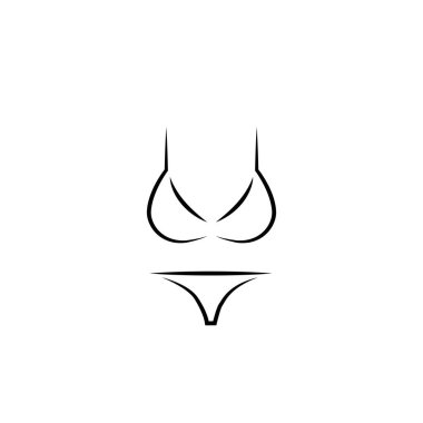Swimsuits or Bikini Icon isolated on white background. Two piece bikini panties bikini bra swimsuit flat icon for apps and websites. bikini icon vector from travel concept