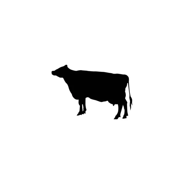 Negro Vaca Logotipo Vektor Plantilla — Archivo Imágenes Vectoriales