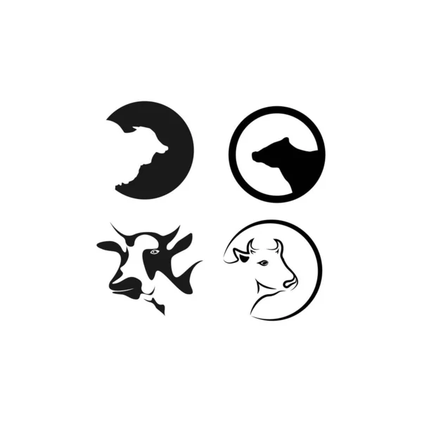 Zwarte Koe Logo Vektor Sjabloon — Stockvector