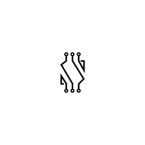 Chip Processor Vektor Logotyp Ikon Illustration Design — Stock vektor