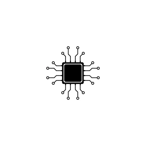 Chip Procesador Vector Logo Icono Ilustración Diseño — Archivo Imágenes Vectoriales