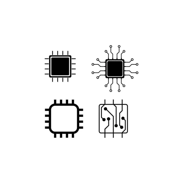 Чіп Процесор Векторний Дизайн Ілюстрації Логотипу — стоковий вектор