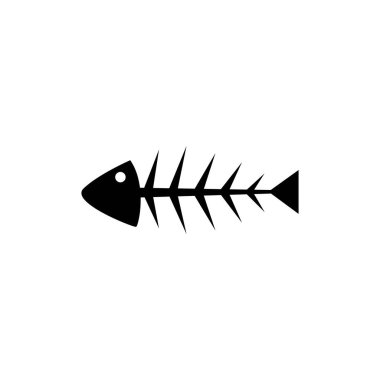 balık kemiği logo vektör çizim şablonu.