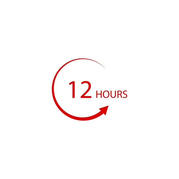 Sinal Horas Seta Relógio Logotipo Ícone Vetor Ilustração Design — Vetor de Stock